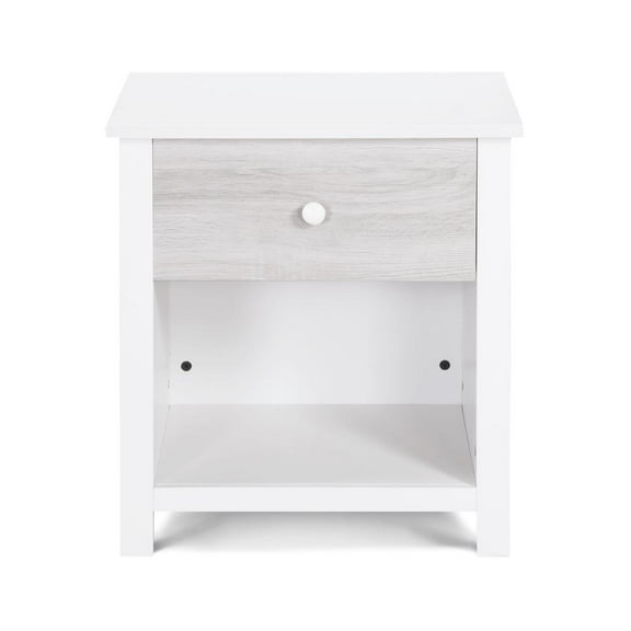 HomeRoots 24" White and Gray One Drawer Nightstand