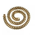 thumbnail image 2 of 6mm-18mm Men's Miami Cuban Link Chain Necklace 18K Gold Plated Stainless Steel, 2 of 6