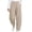 #01 Beige 【Mix, Match & Rotate: Stock Up on Daily Colors】, variant on Women's Tapered Pants, Mid Rise Casual Pants with Elastic Waist & Side Pockets, Work Travel Running Outdoor Wear | VerBelle,Beige L