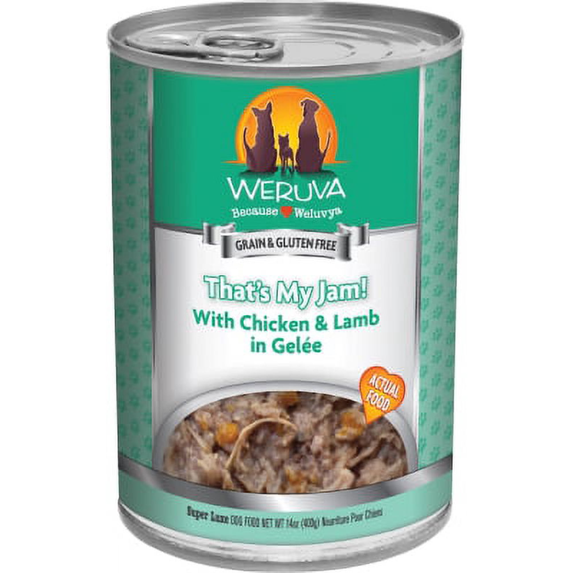 (12 Pack) Weruva That's My Jam! Chicken & Lamb in Gelee Wet Dog Food, 14 oz. Cans