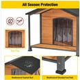thumbnail image 6 of Aivituvin Anti-Chewing Outdoor Dog House with Iron Frame, 34.3"D Weatherproof Wooden Dog Kennels with Large Porch for Outdoor & Indoor, Brown, 6 of 9