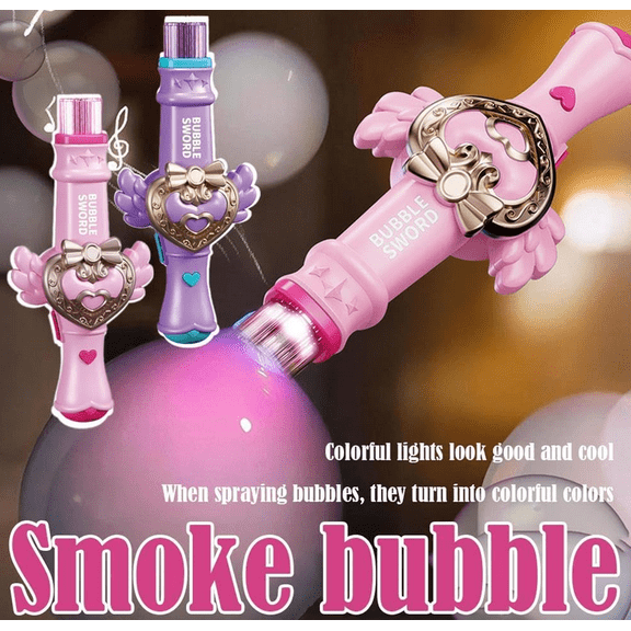Brand New!Elastic Bubble Fog Wand, Magic Smoke Bubble Machine with Colorful Elastic Bubbles & Smoke Effect, Portable Interactive Mist Bubble Machines for Parties