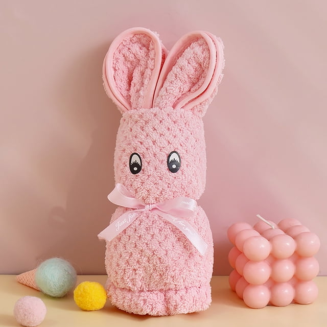 Toalla de baño Bunny Face para niños | Forro polar súper suave | Altamente absorbente y respetuoso con la piel | Lindo regalo para niños y niñas | 35x75cm | Boda, cumpleaños, favor de baby shower