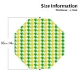thumbnail image 2 of Lsque yellow and green houndstooth Pattern 4" Drink Coasters Set of 4, PVC Leather Absorbent Coasters, Table Coaster Set Decorative Coffee Cup Coasters Housewarming Gift-Octagon, 2 of 6