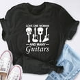 thumbnail image 4 of EcoLoom Love One Woman Many Guitars Guitarist Men Short Sleeve Unisex T Shirt Black-S, 4 of 6