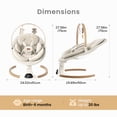thumbnail image 6 of Babyomi Baby Swing with Auto Rocking, Adjustable Recline & Speed, Remote Control, Timer, Bluetooth Music, Toy Bar & Secure 5-Point Harness for Infants, Beige, 6 of 8