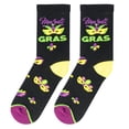 thumbnail image 2 of Crazy Socks, Mardi Gras Women's Cute Socks, Fun Colorful Print, 2 of 5