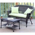 thumbnail image 1 of Jeco Wicker Patio Love Seat and Coffee Table Set in Espresso without Cushion, 1 of 1