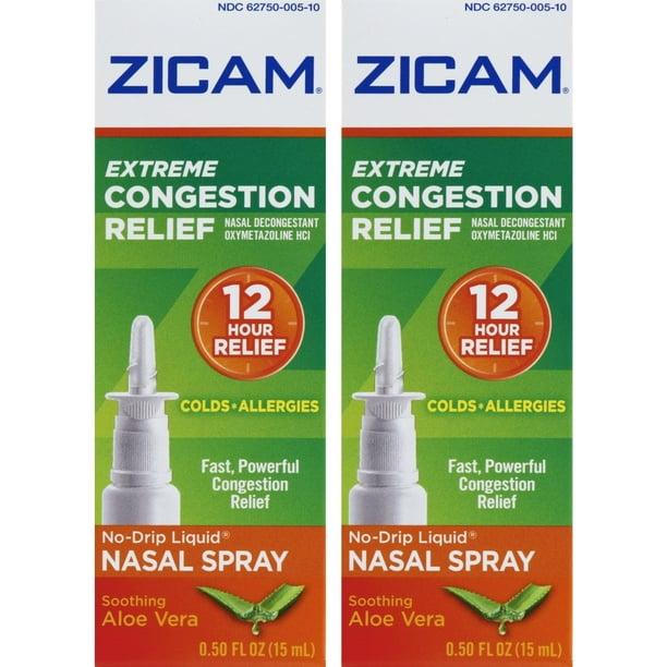 2 Pack Zicam Extreme Congestion Relief Liquid Nasal Spray 0.50oz Each