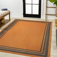 thumbnail image 2 of JONATHAN Y SANTA MONICA 3 x 5 Area Rug, James Border Stripe - Orange/Dark Gray, SMB201A-3, 2 of 7
