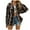 Brown, variant on Womens Blouses Flannel Shacket Long Sleeve Button Down Womens Golf Shirt,Black,m