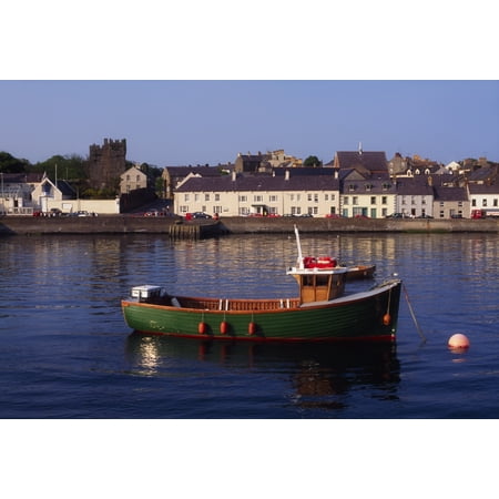 Portaferry Strangford Lough Ards Peninsula Co Down Ireland Fishing Boat In A Lake Near A Village Stretched Canvas - The Irish Image Collection  Design Pics (18 x