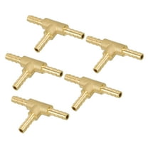 Uxcell 5Pcs 5/32" Barb Tee Fitting 3 Way Union T Brass Hose Barbed Lightweight