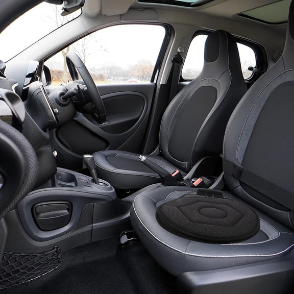 LOLIPPYY Portable EVA Non- Swivel Seat Cushion for Car and Chair, Black, 1 Set Comfortable Rotating Seat Pad