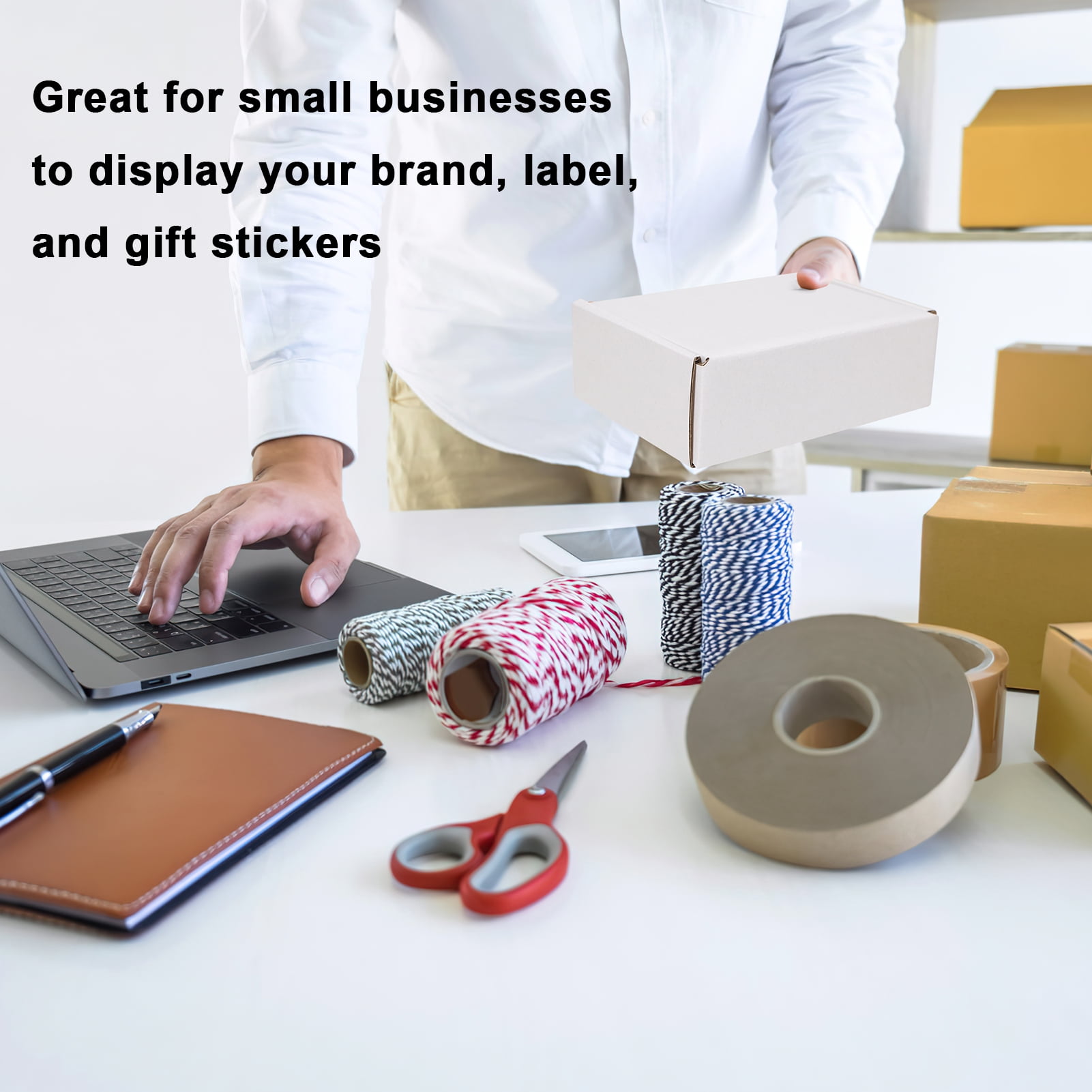 (50 pack)6x4x2 Shipping Boxes, Small Tuck-Top Corrugated Box, Mailer Box, white