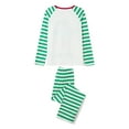 thumbnail image 6 of Elippeo Christmas Pajamas for Family Long Sleeve Elf Letter Print Tops + Striped Pants Set Sleepwear, 6 of 10
