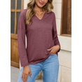 thumbnail image 6 of Womens Long Sleeve T-Shirts Casual V Neck Loose Fit Shirts 2025 Fall Lightweight Basic Tees, 6 of 6