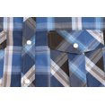 thumbnail image 3 of Men’s Western Short Sleeve Button Down Casual Plaid Pearl Snap Cowboy Shirt (#4 Blue/Black, L), 3 of 3