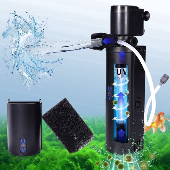 VNEKVA Aquarium Filter 20-75 Gallon with U-V Light Internal Pump for Fish Turtle Tank