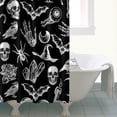 thumbnail image 4 of Black Gothic Skull Bat Pattern Shower Curtain 84"x72" ,Bathroom Decorative Shower Curtains Set with 12 Hooks,Modern Waterproof Washable Shower Curtain, 4 of 6