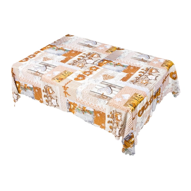 Mantel rectangular navideño, cubierta de mesa impresa, oblonga, impermeable, para decoración de comedor y cocina