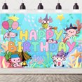 thumbnail image 1 of Cartoon Pink Axolotl Theme Cute Children's Birthday Party Disposable Plate Paper Cup Tissue Tablecloth Tableware Gift Prop Decor backdrop1.8x1.2m 1pc Other, 1 of 6