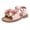 Pink, variant on Ruyang Sandals for Kids Girls Pearl Flower Hook and Loop Non-Slip Flat Shoes Summer Swim Beach Vacation Rubber Sole Sandals