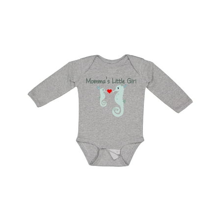 

Inktastic Seahorse (momma s little girl) Girls Long Sleeve Baby Bodysuit