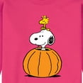 thumbnail image 2 of Peanuts - Snoopy Woodstock Pumpkin - Men's Crew Neck Fleece Pullover, 2 of 5