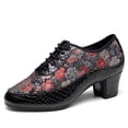 thumbnail image 3 of XIHAHA zapatos de baile latino de tacón alto para mujer y adulto, zapatos de baile Social cuadrados, zapatos deportivos transpirables, tela de microfibra bordada, 3 of 5