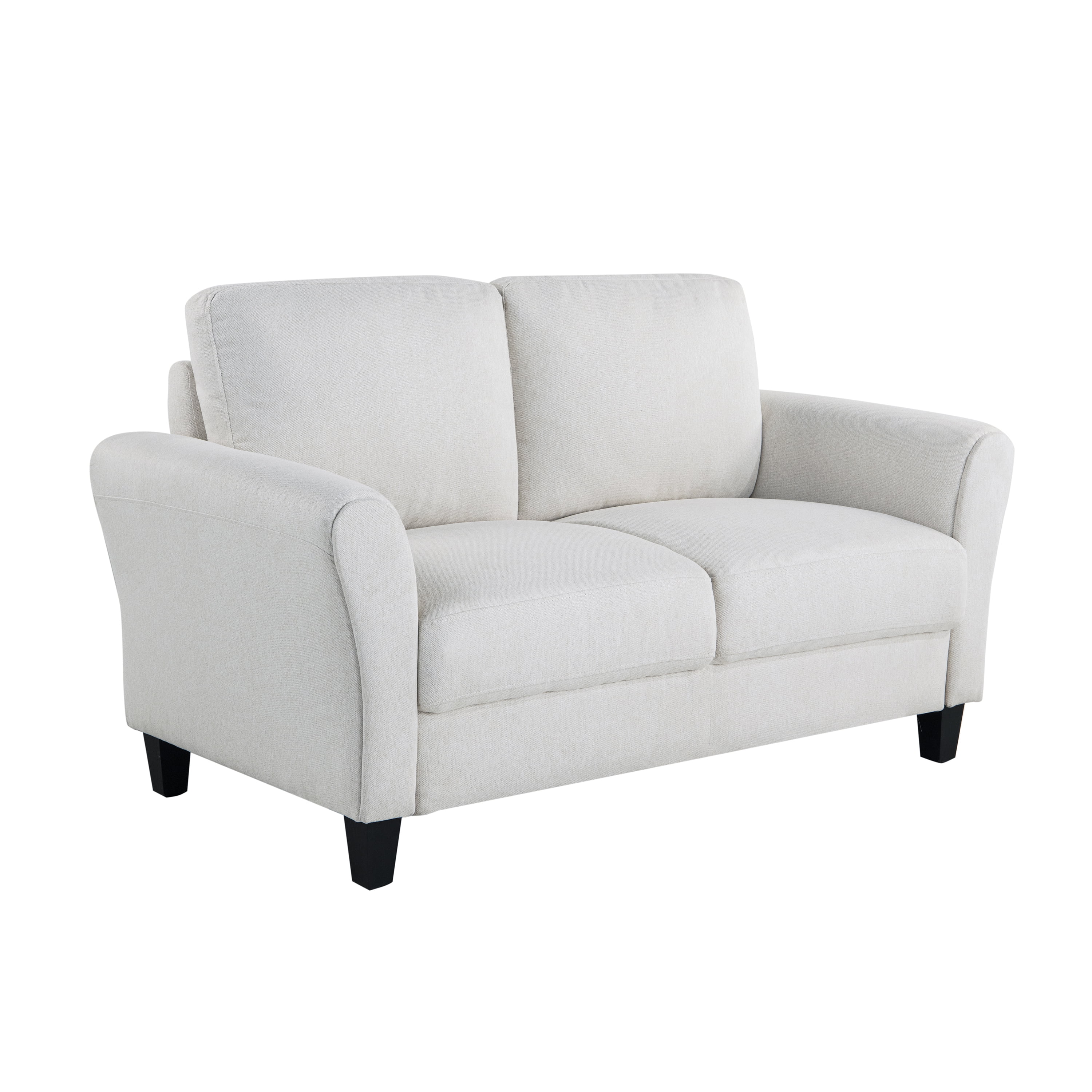 Lifestyle Solutions Alexa Loveseat with Rolled Arms, Oyster Fabric