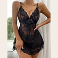 thumbnail image 1 of Lencería sexy estilo europeo y americano sexy de talla grande con tirantes de encaje de malla bordada falda ropa interior traje, 1 of 6