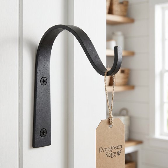 Amosfun Set of 6 Black Metal Wall Hooks for Hanging Plants, Bird Feeders, Wind Chimes and Outdoor Decor