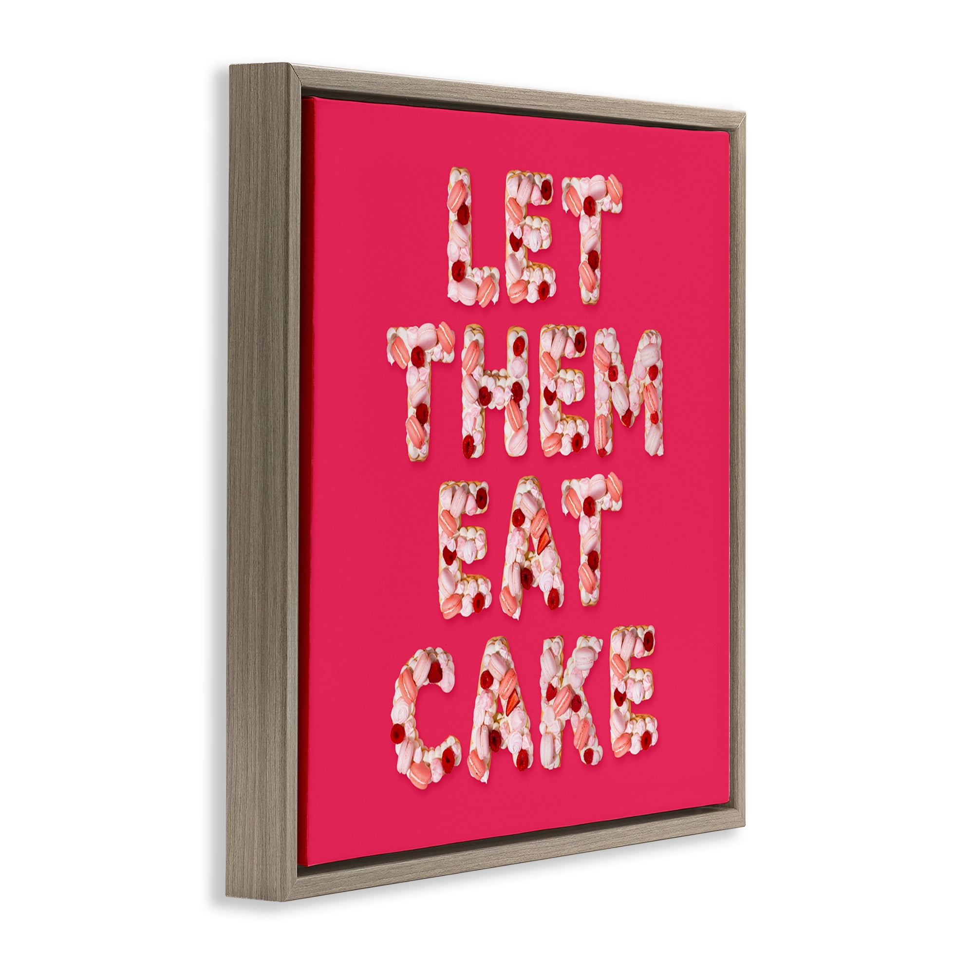 Let Them Eat Cake Brown Framed Floater Canvas Wall Art, design by LISH Creative