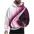 thumbnail image 2 of Sudadera con capucha para hombre, estilo casual, con cuello redondo, estampado, manga larga, blusa de poliéster, 2 of 6