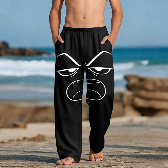 Pantalones largos para niños y niñas, de moda, estampados, casuales, de playa, con bolsillos.