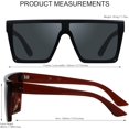 thumbnail image 4 of HAHDAXIA Square Oversized Sunglasses for Women Men Big Flat Top 2 pack Fashion Shield Large UV Protection Rimless Shades, 4 of 6