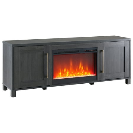 Camden&Wells - Chabot Crystal Fireplace TV Stand for TVs up to 75" - Charcoal Gray