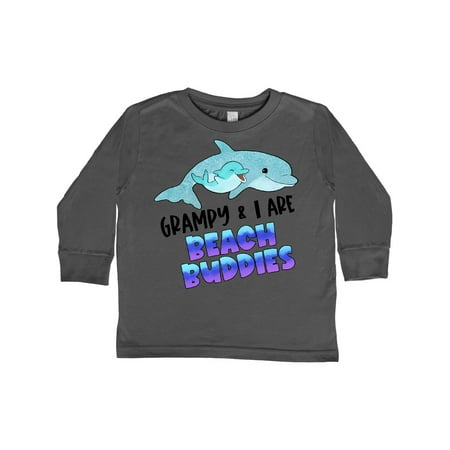 

Inktastic Grampy and I are Beach Buddies Cute Dolphins Gift Toddler Boy or Toddler Girl Long Sleeve T-Shirt
