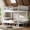 Light White + Metal + Full, variant on Queen over Queen Bunk Bed with Ladders & Guardrails, Metal Bunk Bed Frame with Upgraded Safety Round-Pipe Design, Can Transformed into 2 Platform Bed, White