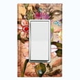thumbnail image 1 of Metal Light Switch Plate Cover Antique Floral Butterfly Stamp Damask FLW095, 1 of 13