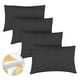 thumbnail image 1 of Amorosa 4 Piezas Fundas de Almohadas Impermeable Protectores de Almohada Suaves y Acogedoras para el Hogar Dormitorio Hotel Negro Estándar-50*80cm, 1 of 6
