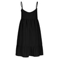thumbnail image 4 of Casual Summer Dresses for Women New Ladies' Summer V-Neck Strap Solid Color Dress Black S-3Xl, 4 of 9