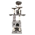 thumbnail image 1 of 72 Inch Cat Tree with Sisal-Covered Scratching Posts, Multi Level Kitty Playhouse with Condo, Baskets, Bed, Perches, Toys, Ladder Cat Tower Furniture (Gray), 1 of 3