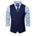 thumbnail image 1 of Chaqueta de Traje de Ocio de Bolsillo sin Cuello en V de Color Sólido sin Mangas, Trajes de Hombre de Ajuste Delgado para el Uso Formal Informal, 1 of 8