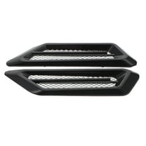 Hood Ornament Car Simulation Air Outlet Self-adhesive Side Vent 17X4.2cm Black
