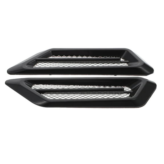 Hood Ornament Car Simulation Air Outlet Self-adhesive Side Vent 17X4.2cm Black