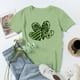 thumbnail image 5 of Mujeres Casual St. Patrick's Day Impreso manga corta cuello redondo pulóver blusa camiseta Tops Pompotops  hkajfhjk458867, 5 of 5