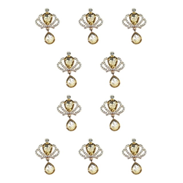 Qarigey 10 Uds. De botones a presión de diamantes de imitación a la moda, colgantes dorados para disfraces DIY, broche para decoración de boda, Base Ropa, zapatos y accesorios Miscelánea Tipo 2 Qarigey AP016817-02