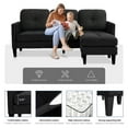 thumbnail image 7 of Haverchair Modern Sectional Sofa Couch with Reversible Chaise L-Shaped Couch for Living Room,BLACK, 7 of 7
